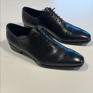 Paul Evan’s Men's Black Leather Dress Shoes Wholecut Oxford